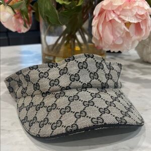 Gucci Monogram Black and Gray Women's Visor